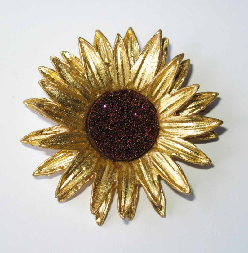 Sunflower Druzy Pin